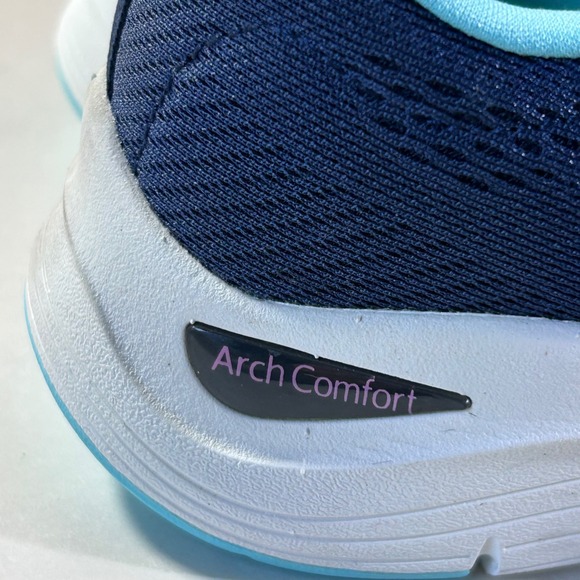 Skechers Arch Comfort Women's Navy Pink Blue Running Shoes Sneakers Size 6 NWT - Picture 3 of 11